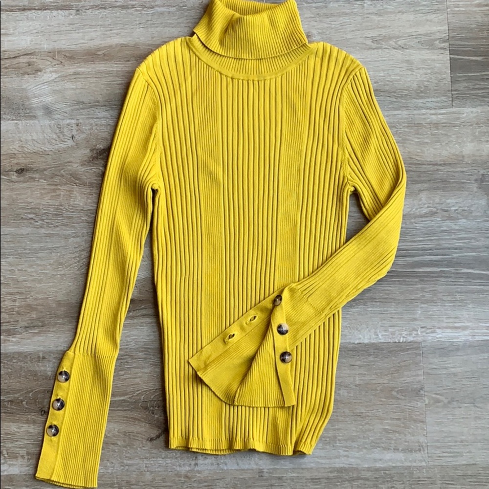 Anthropologie moth mustard turtleneck
